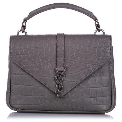 ysl grey croc clutch|yves saint laurent clutches.